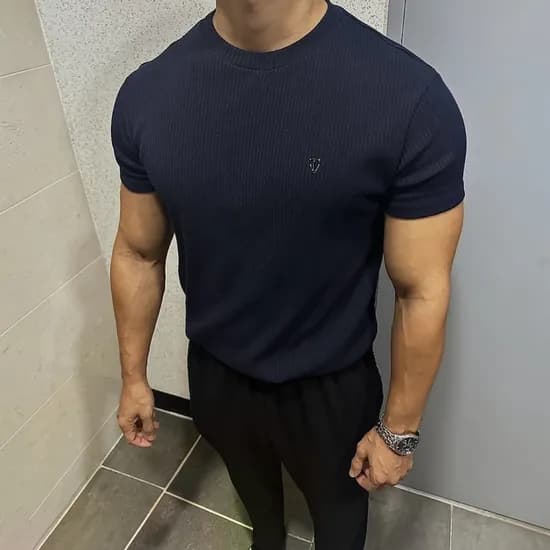 브이엔에프 닻클래식 골지머슬핏반팔