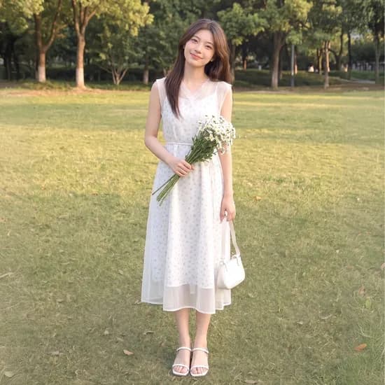 로엠 시스루 레이어드 롱원피스 RMOWG25R13