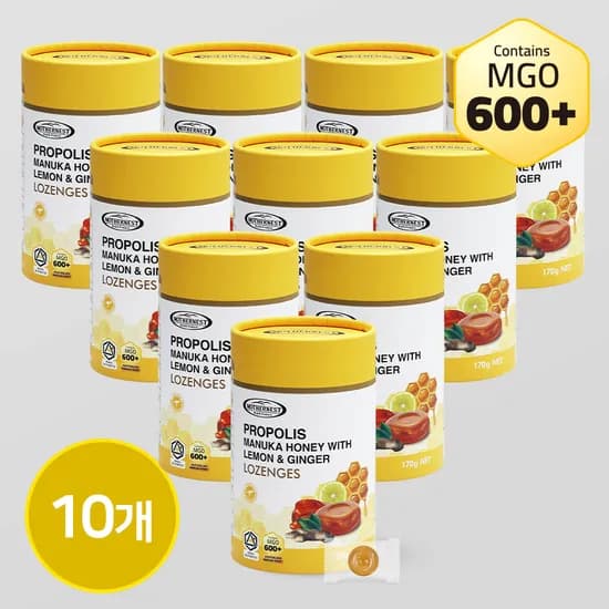 마더네스트 호주산 프로폴리스 마누카허니 레몬진저 캔디 (MGO600+) 170g, 10개