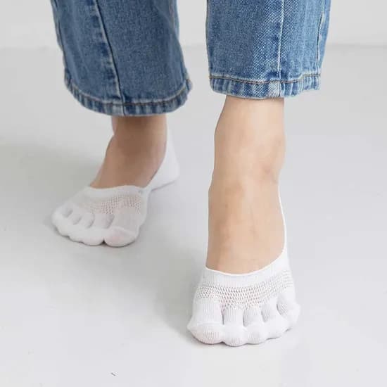 천연모시 발가락 페이크 메쉬 덧신 4컬레 안벗겨지는 덧신 남자 여성 무좀 항균 냄새제거