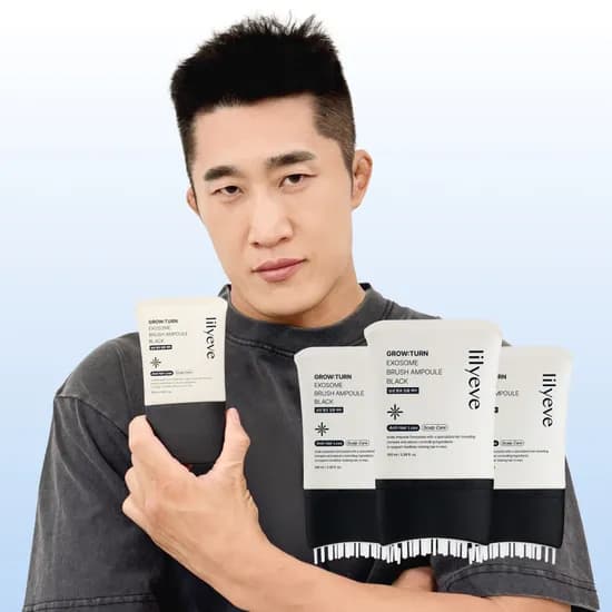 릴리이브 그로우턴 엑소좀 브러쉬 블랙 앰플 두피관리 탈모완화 스칼프 무향, 100ml, 3개