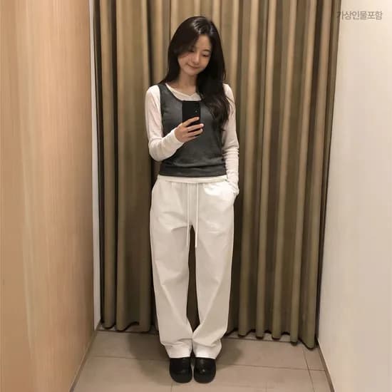 로엠 풀밴딩 와이드 팬츠 RMTWG26R11