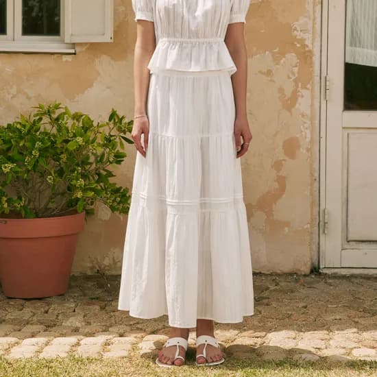 레이스 캉캉 스커트 LACE CANCAN SKIRT / WHITE