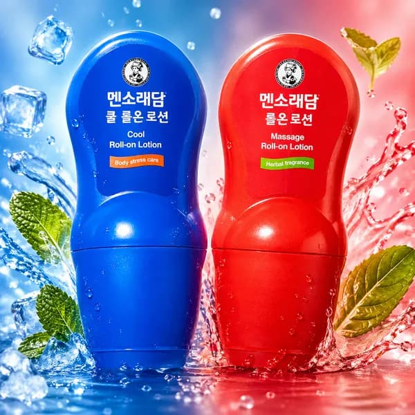 핫+쿨 세트 멘소래담 롤온 로션 바르는파스 소염 진통 허리 다리 관절