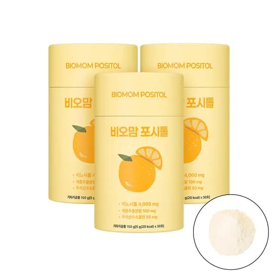 비오맘 포시톨 미오이노시톨 4000mg 엽산 콜린 비타민 30포, 3개