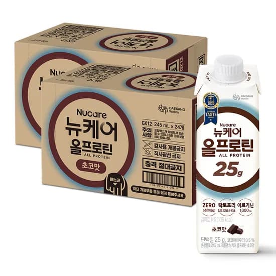 뉴케어 올프로틴 초코맛 단백질음료 245ml, 48개