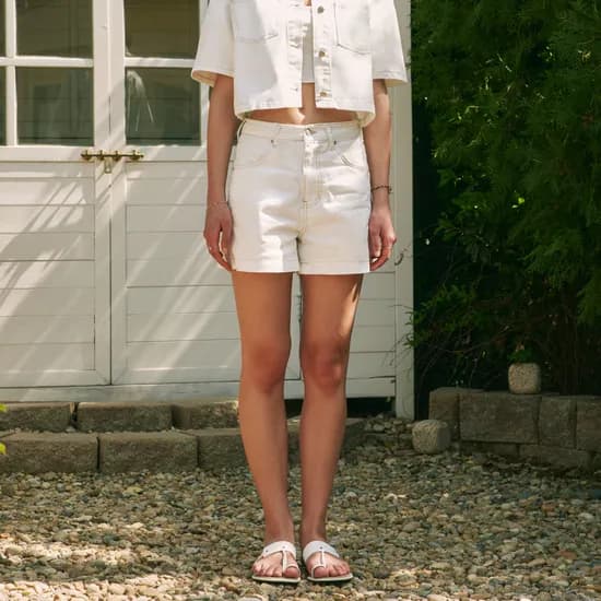 스티치 데님 쇼츠 STITCH DENIM SHORTS / WHITE