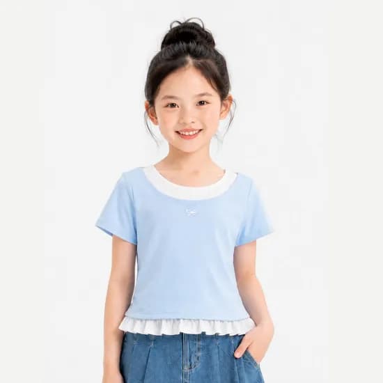 로엠걸즈 레이어드 반팔 티셔츠 RGRA2655C