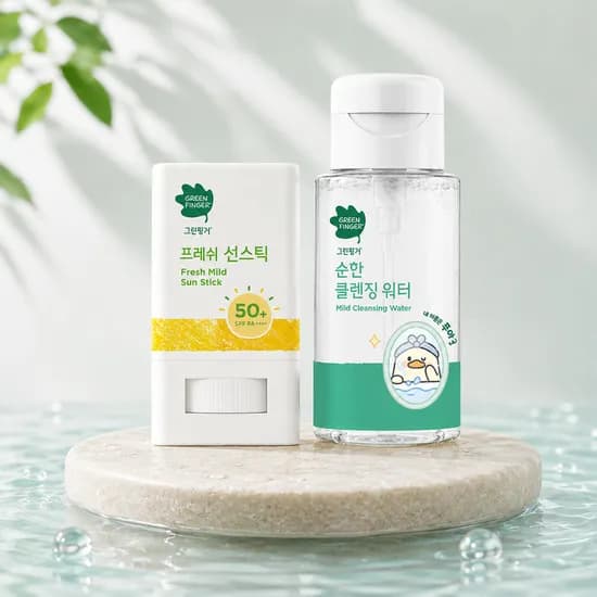 그린핑거 프레쉬 마일드 스틱15g + 클렌징워터 200ml / 유아, 키즈, 어린이, 무기자차