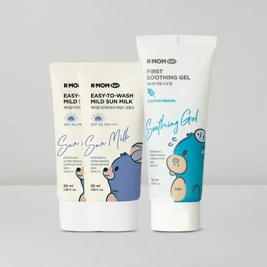 케이맘 야외놀이 물세안 이지투워시 선케어 50ml 2개+수딩젤 150ml (타입선택가능)