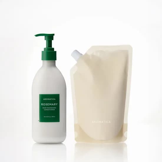 아로마티카 로즈마리 헤어 씨크닝 컨디셔너 400ML + 리필 500ML 세트 헤어 퍼퓸 린스 트리트먼트