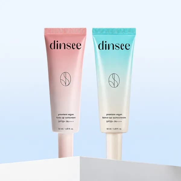 프리미엄 비건 톤 업 선크림 (SPF 50+ PA++++) 핑크 50ml + 블루 50ml