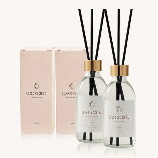 코코로모 프리미엄 유리병 디퓨저 200ml 2병 실내방향제 집들이선물 플로럴향