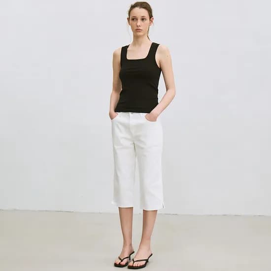 square neck tank top (black)