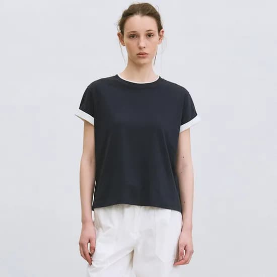 roll up T-shirt (dark navy)