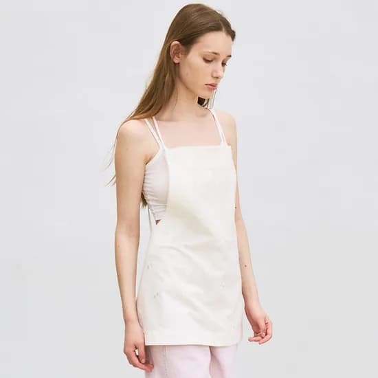 embroidered apron (lighte yellow)