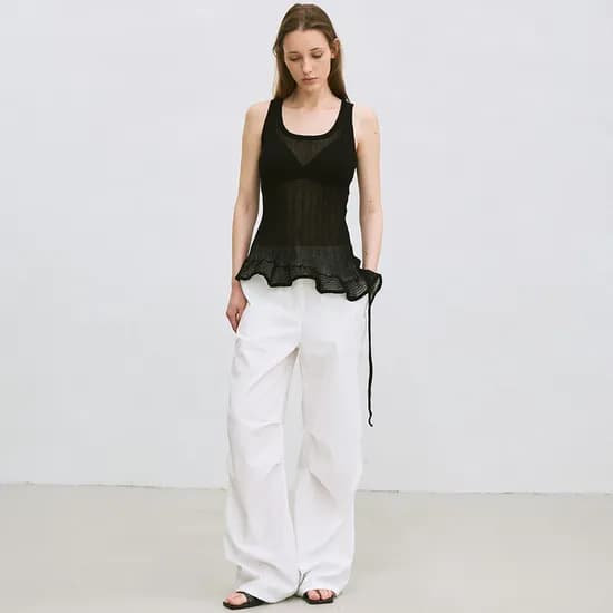 summer parachute pants (white)