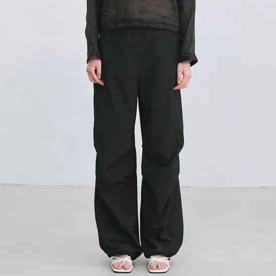 summer parachute pants (black)