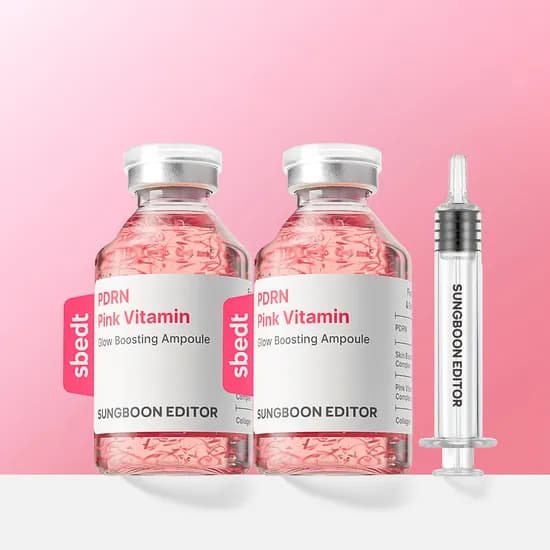 성분에디터 PDRN 핑크 비타민 글로우 부스팅 광채 앰플 40ml, 2개