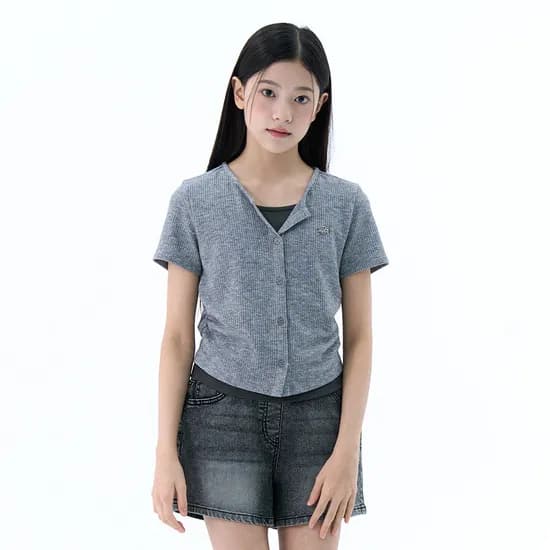 더데이걸 레이어드 골지 반팔 가디건티 TGRA26311
