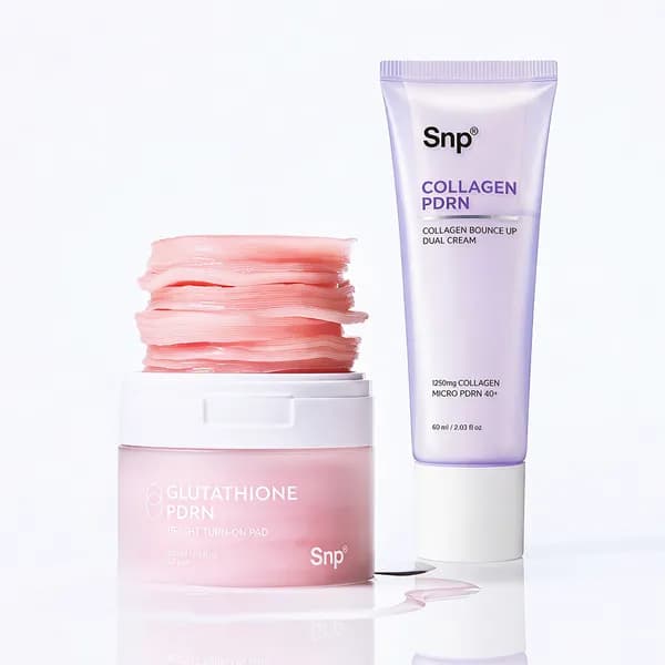 Snp 글루타치온 PDRN 잡티광채 토너패드 잡티 60매 + 콜라겐 PDRN 듀얼크림 60ml, 2종세트