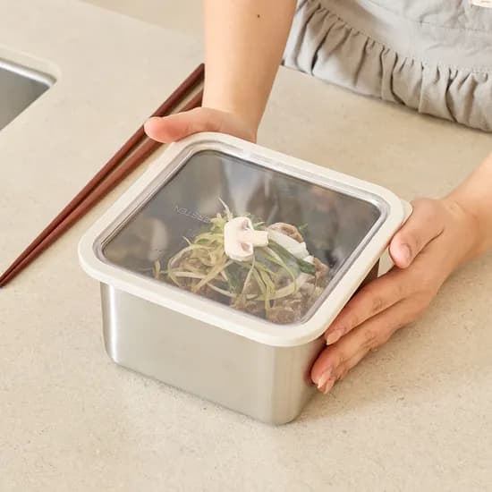 에버스텐 큐브 클리어 단품 스텐 에코젠 반찬통 소분용기