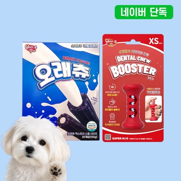 1시간 노즈워크 장난감 오래먹는 덴탈츄 부스터 XS 스타터팩 슈퍼 레드
