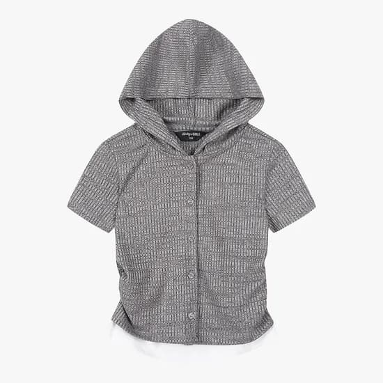 더데이걸 반팔 골지 후드 반팔티 TGMH26501