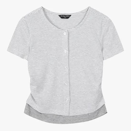 더데이걸 스트라이프 레이어드 가디건 티 TGRA26603 19,900원