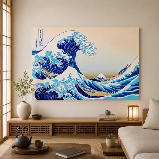 호쿠사이 파도 그림 액자 일본 명화 A3 캔버스 동양화