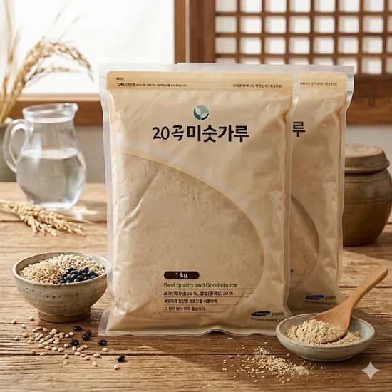 20곡 곡물로만 꽉 채운 영양가득 식사대용 진한 미숫가루 1kg 2개