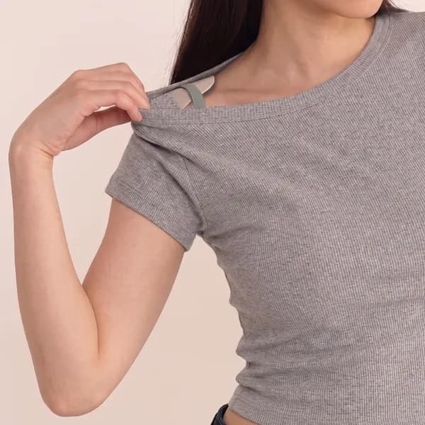 라인블룸 골지 어깨패드 티셔츠