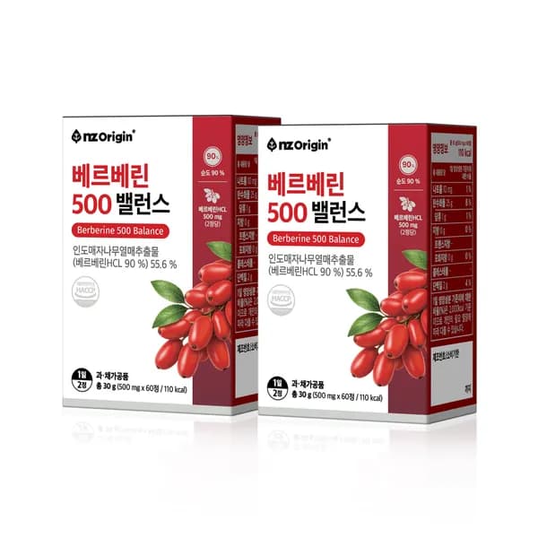 엔젯오리진 베르베린 500 밸런스 매자나무열매추출물 60정 2개