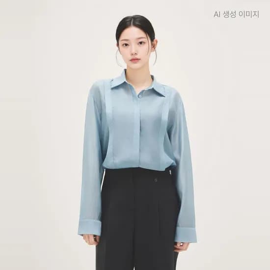 로엠 RE 턱 디테일 시스루 셔츠 RMYWG24RTA RMYWG26RT2