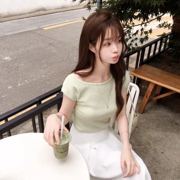 언발 원숄더 반팔 가을니트 nt5530