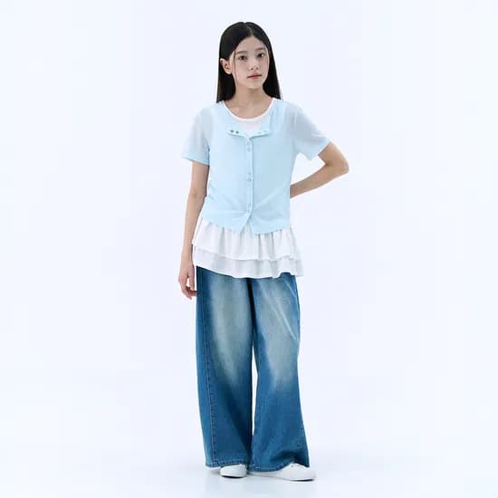 더데이걸 캉캉 나시 레이어드 가디건 TGRA26401