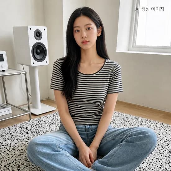 로엠 스카시 반팔 U넥 티셔츠 RMHWG25RT7
