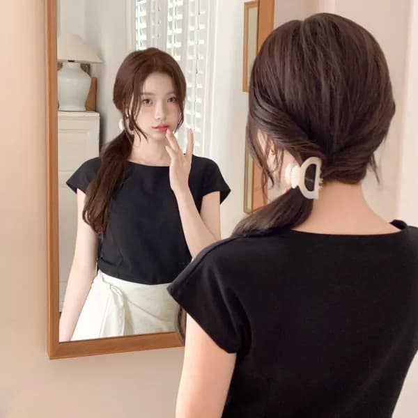 보트넥 캡소매 탱글 티셔츠 ts5039