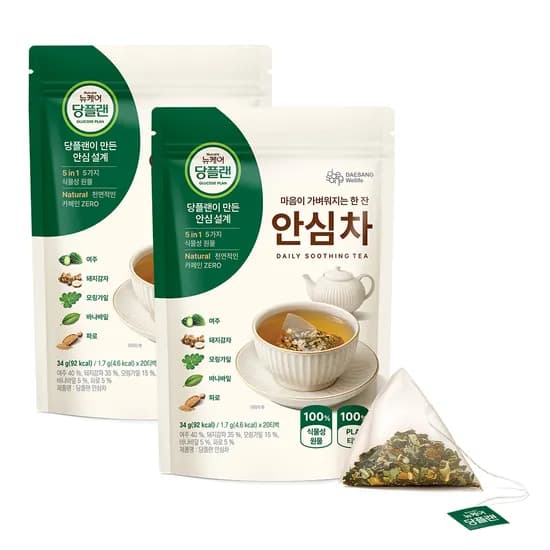 뉴케어 당플랜 안심차 여주 돼지감자 모링가잎 34g, 20개입, 2개