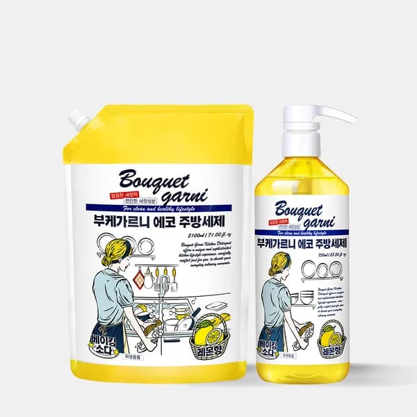 부케가르니 에코 주방세제 리필 2.1L+750ML 레몬향
