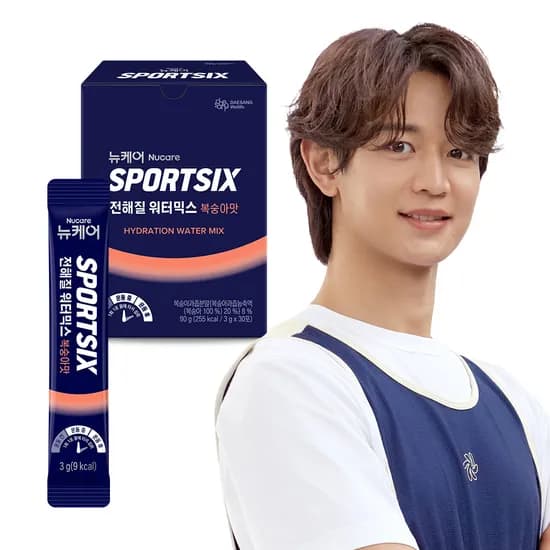 뉴케어 스포식스 전해질 워터믹스 전해질음료 복숭아맛 3g 30포 1개