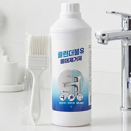 클린더블유 물때제거제 샤워부스 욕실 유리 거울 수전 싱크대 물때 1L 붓포함