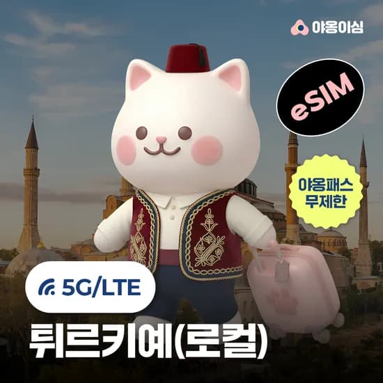 터키이심 튀르키예  eSIM 1일 500MB 데이터 무제한 이스탄불 파묵칼레