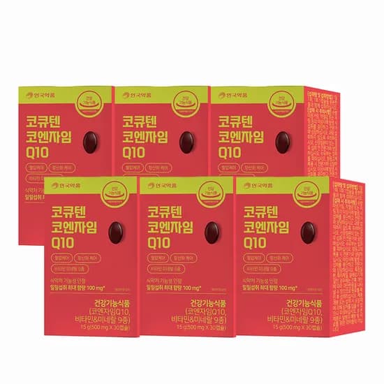 안국약품 코큐텐 코엔자임 Q10 30캡슐, 6개