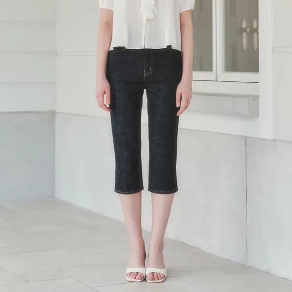 카프리 데님 팬츠 CAPRI DENIM PANTS / DEEP INDIGO