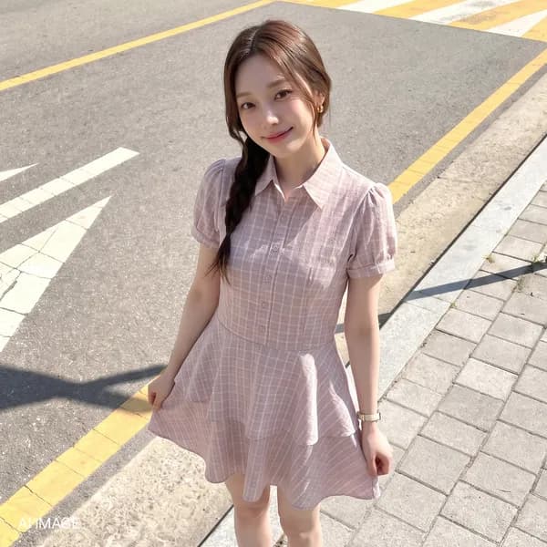 퍼프 프릴 원피스 PUFF FRILL ONE-PIECE / PINK