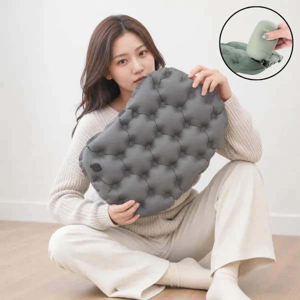 휴대용 에어방석 비행기방석 기내 콘서트 일체형 펌프 쿠션