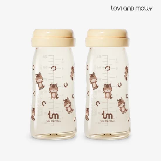 토비앤몰리 PPSU 젖병 -젖꼭지 미포함/ 더블하트 모윰 베베그로우 호환 280ml, 2개, 마리(바닐리)