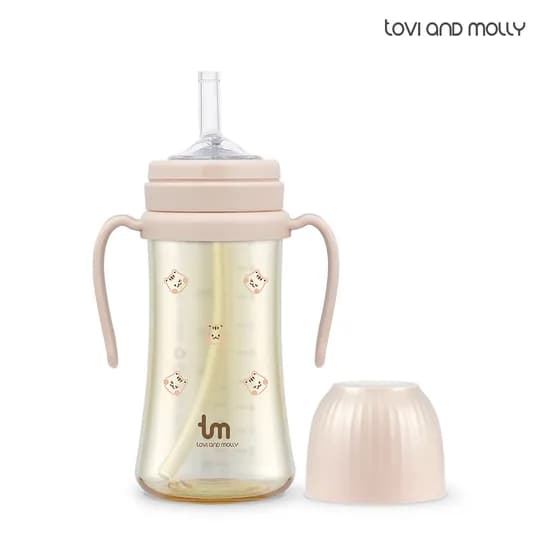 돗람이 핑크 PPSU 아기 유아 어린이집 빨대컵 280ml