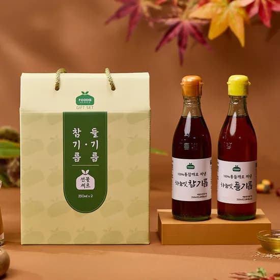 하늘빛 참기름&들기름 선물세트 350ml x 2병 명절선물 답례품